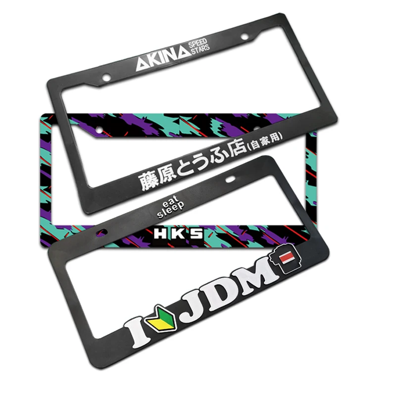 1PCS ABS US Car License Plate Frame Cover Jdm Bride Mugen Number Plate Holder Car Accessories