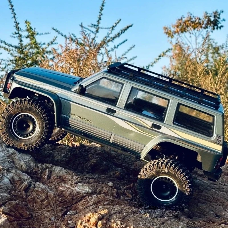 Yikong yk4107 1/10 rc elétrico com tração nas quatro rodas, trava diferencial de velocidade dupla, escalada com faixas, carro off-road, brinquedo de controle remoto