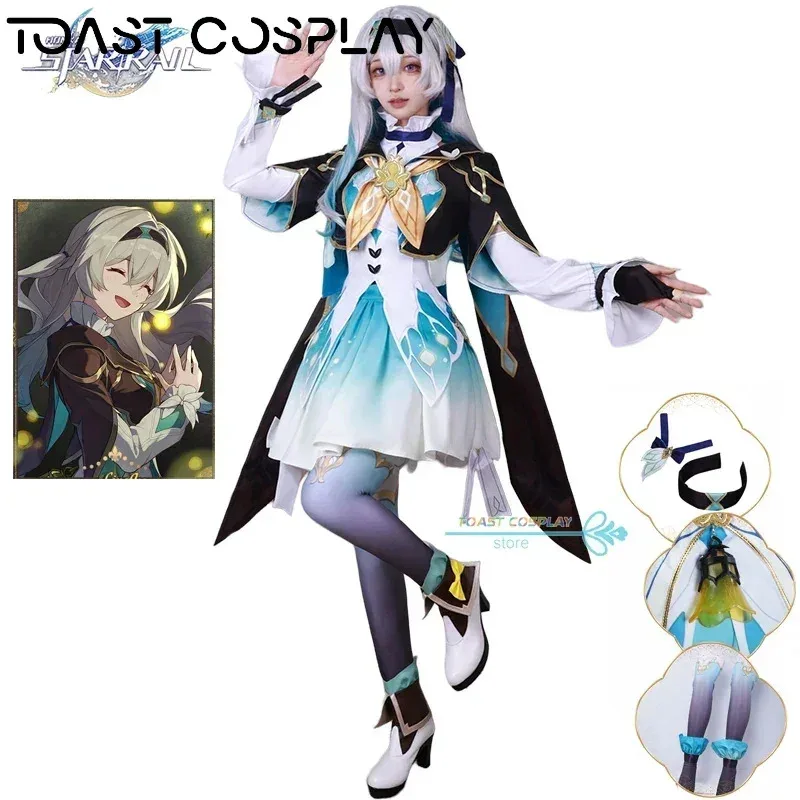 

Firefly Cosplay Game Honkai Star Rail Firefly 3D Print Cosplay Costume Dress Wig Full Set Women Role Play Carnival Party Clothes