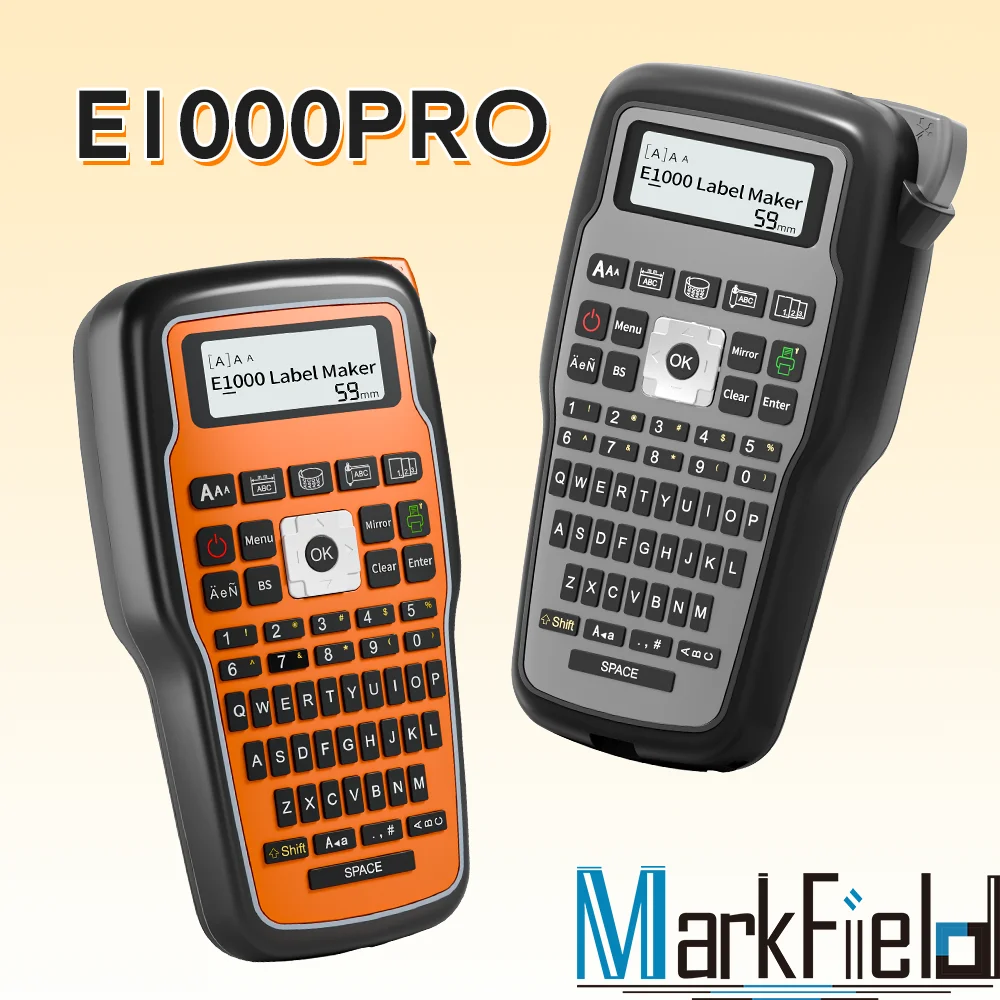 E1000 PRO Portable Label Printer 203dpi Compatible for Brother TZe231 HSE231 FX231 6-12mm Label Maker Machine Industrial Labeler