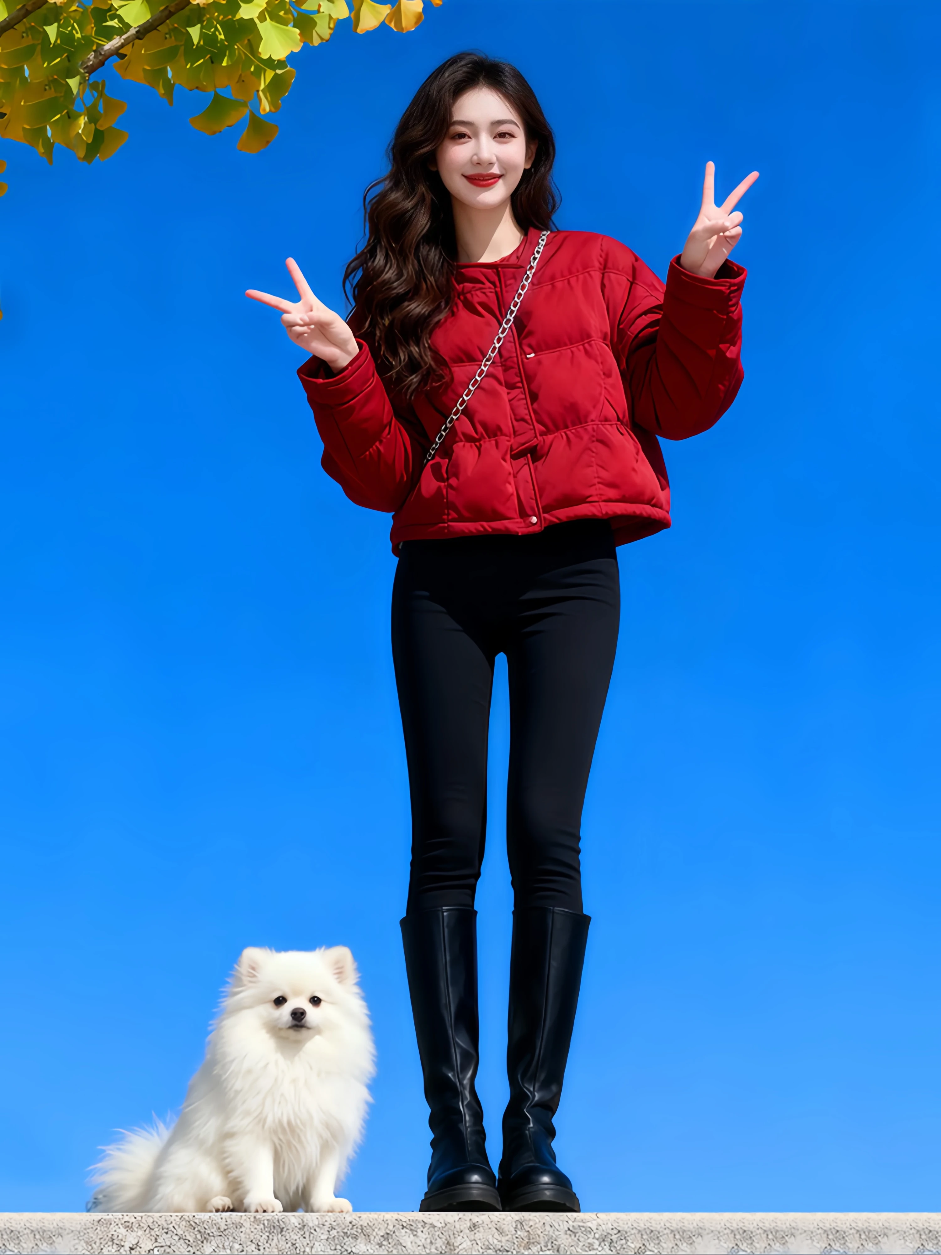 Warm Red Cotton Short Jacket Women's Fashionable Patchwork Commute Bread Style Coat Korean Loose Fit Winter New Arrival