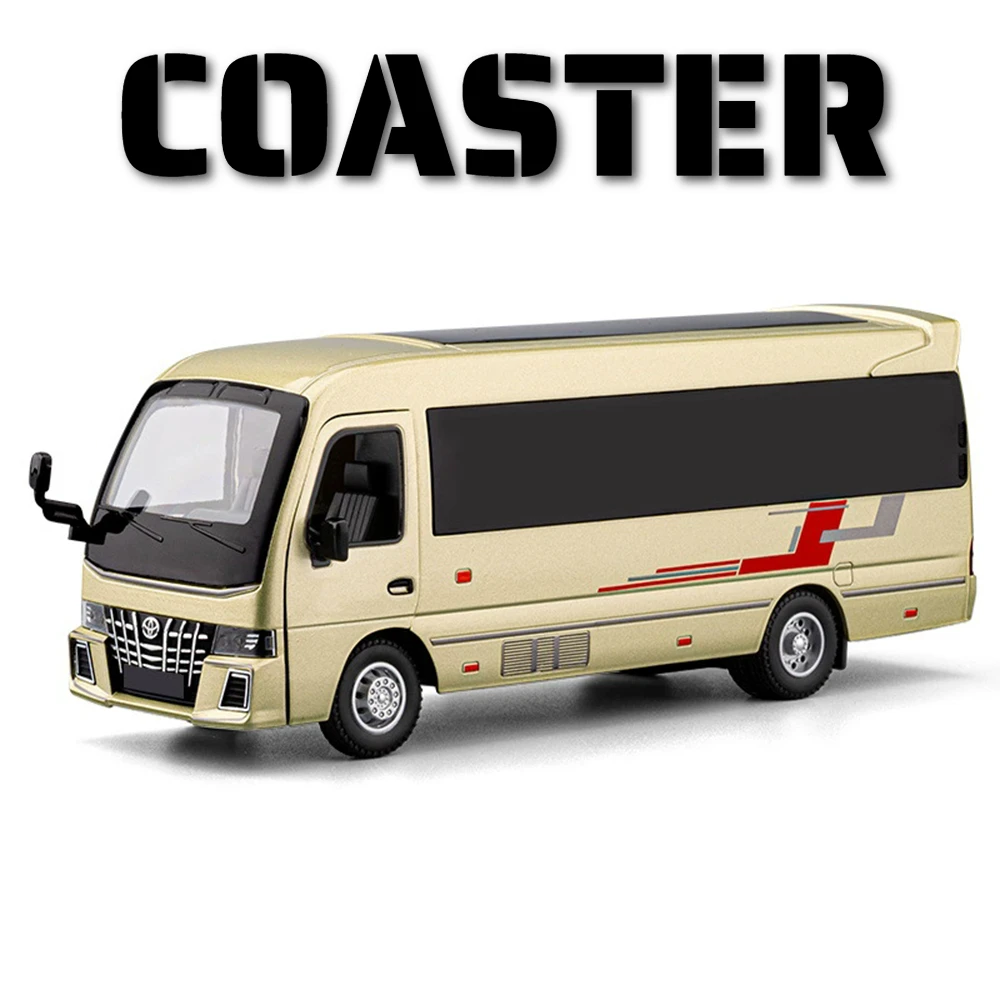 Maßstab 1:33 Untersetzer Business Bus Modell Auto Spielzeug Türen geöffnet Hinterrad zurückziehen Fahrzeug Sound Licht Modelle Ornament für Kinder