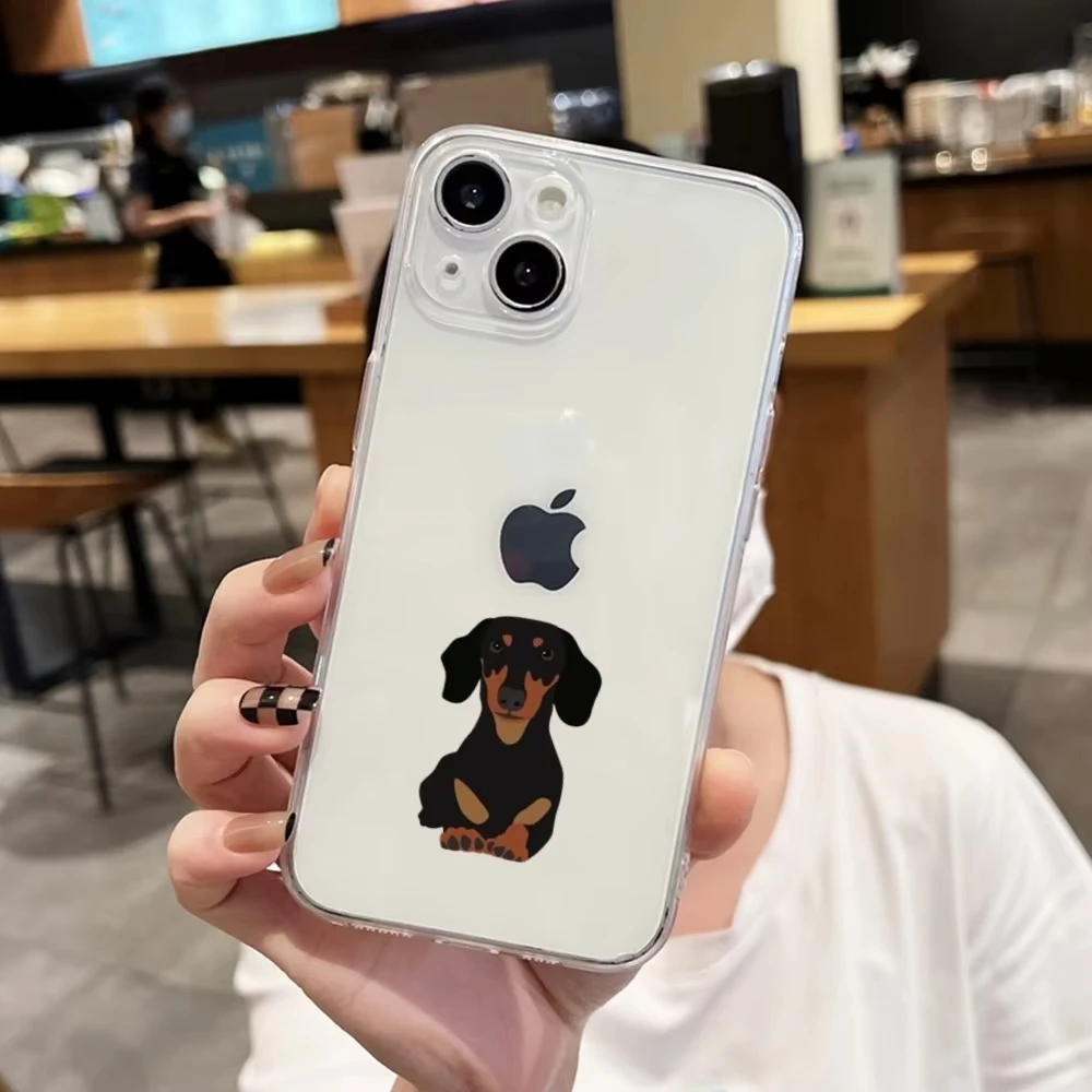 Dachshund Silhouette Dog Phone Case For iPhone 16 15 14 13 12 11 Pro Max XS X XR 7 8 SE Back Cover Clear Funda - náhled 2