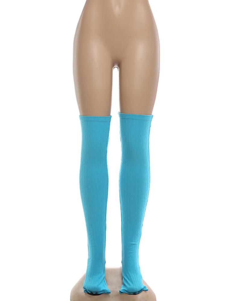 Sisterlinda هوتي كعب قطرة تو جوارب النساء الصلبة الملونة الإكسسوارات عادية الأساسية البرية الشارع الجوارب الطويلة طماق #6