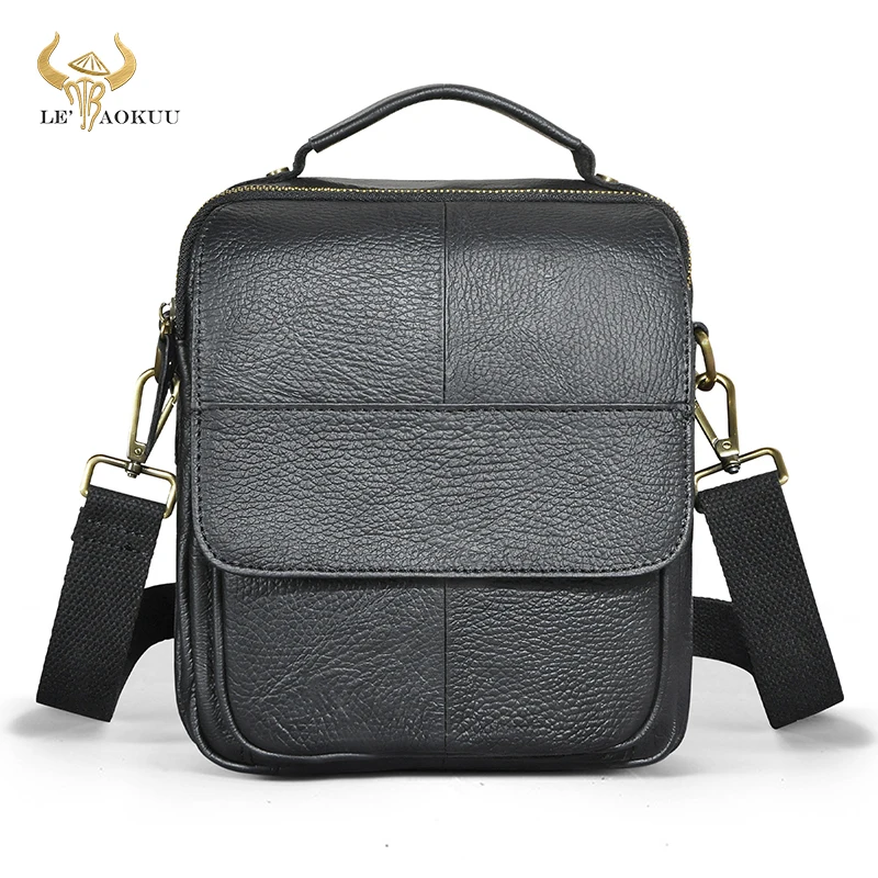 

Full Grain Leather Male Design Fashion Travel Shoulder Messenger Cross-body Bag 8" Tablet Tote Mochila Satchel bag For Men 148