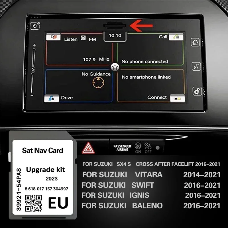 16GB Map SD GPS Navigation Card for Suzuki SLDA 2023 Newest Update Version Europe