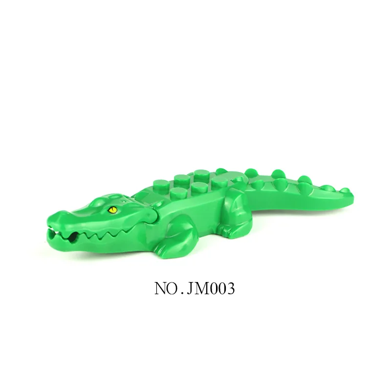 Creative Small Particle Animal Building Blocks Crocodile Cow Shark Black Panther Tiger Children's Assembly Toy Gift Model