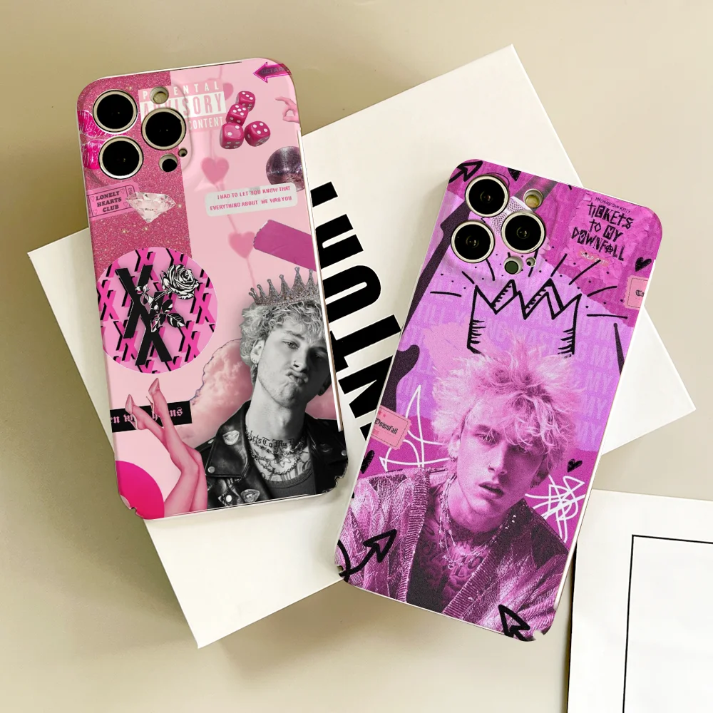 MGK M-Machine Gun Kelly جراب هاتف FUNDA آيفون 16 15 14 13 12 11 Plus Pro Max ثقب دقيق صغير مطابقة فيلم يغطي