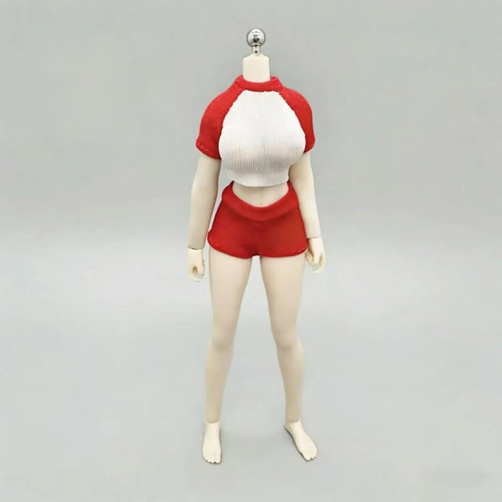 

1/12 Scale Action Figure Clothes Miniature Stylish Clothing Set Short Top and Shorts Set Female Figure