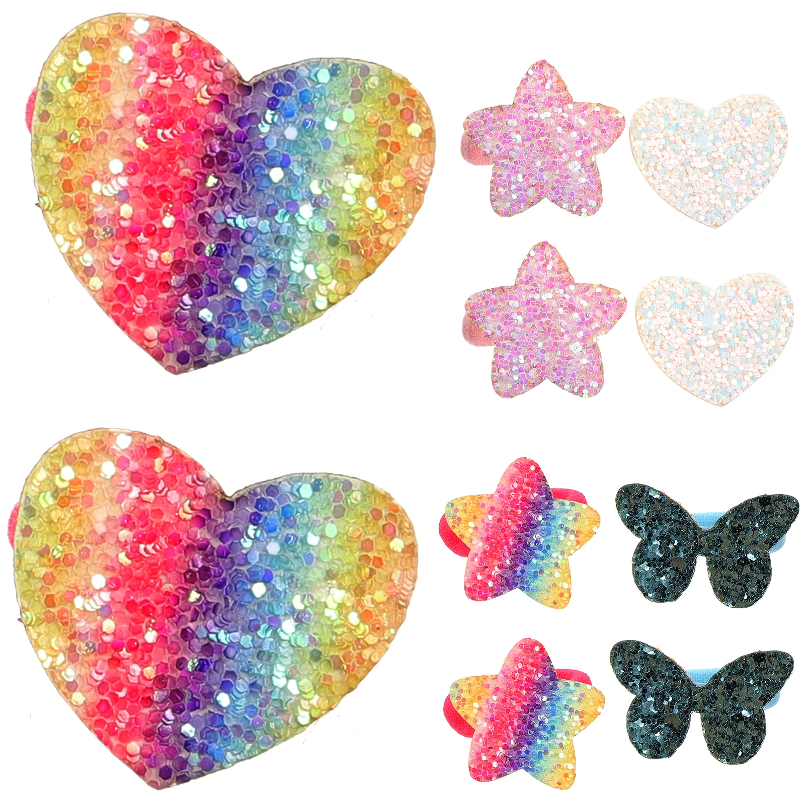 

High Elasticity Glitter Sequin Hair Ties for Girls Kids Toddler Elastic Comfortable Perfect for Parties Ceremonies