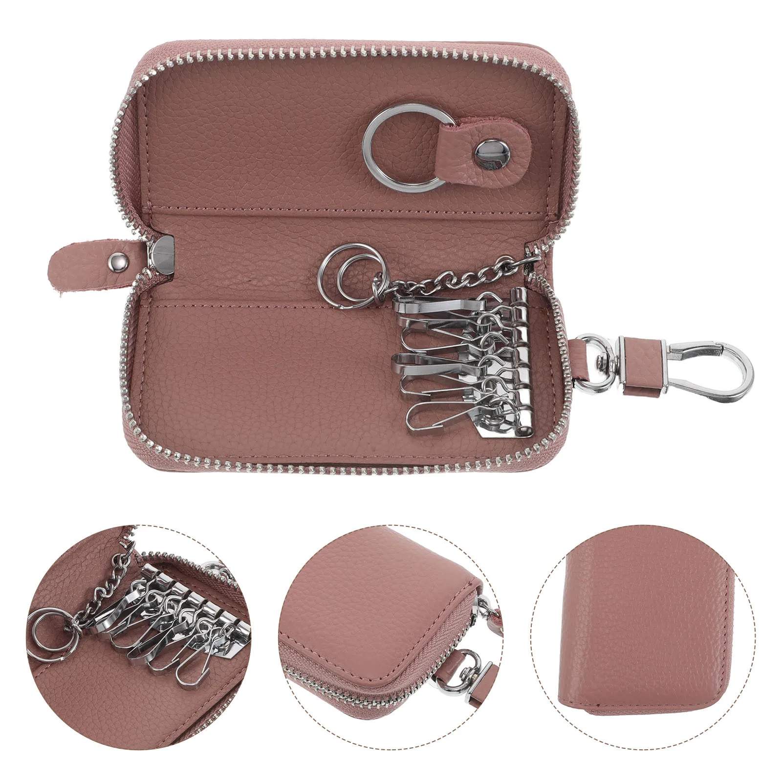 

Car Key Fob Holder Case 4.9x2.5 Candy Color PU Zipper Coin Purse Small Wallet Car Key Remote Holder Organizer for Women