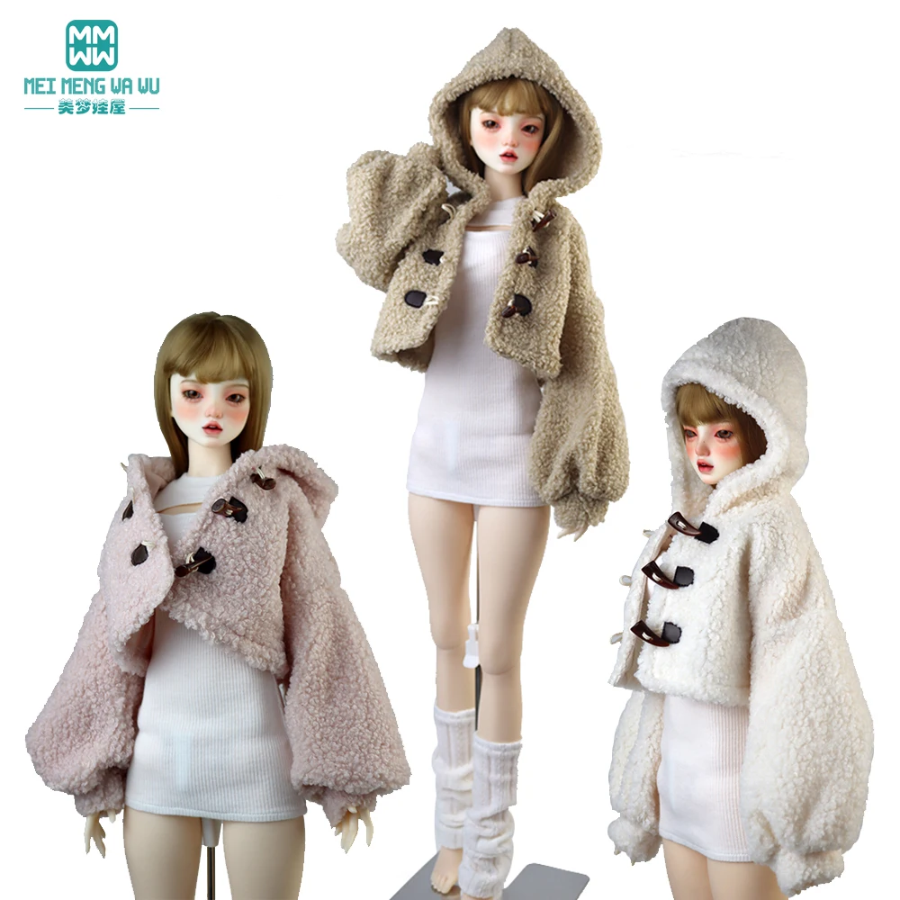 58-60cm 1/3 BJD clothes Toy Ball Joint Doll DD SD13 Doll Fashion Sherpa Jacket Light Gold Khaki Pink