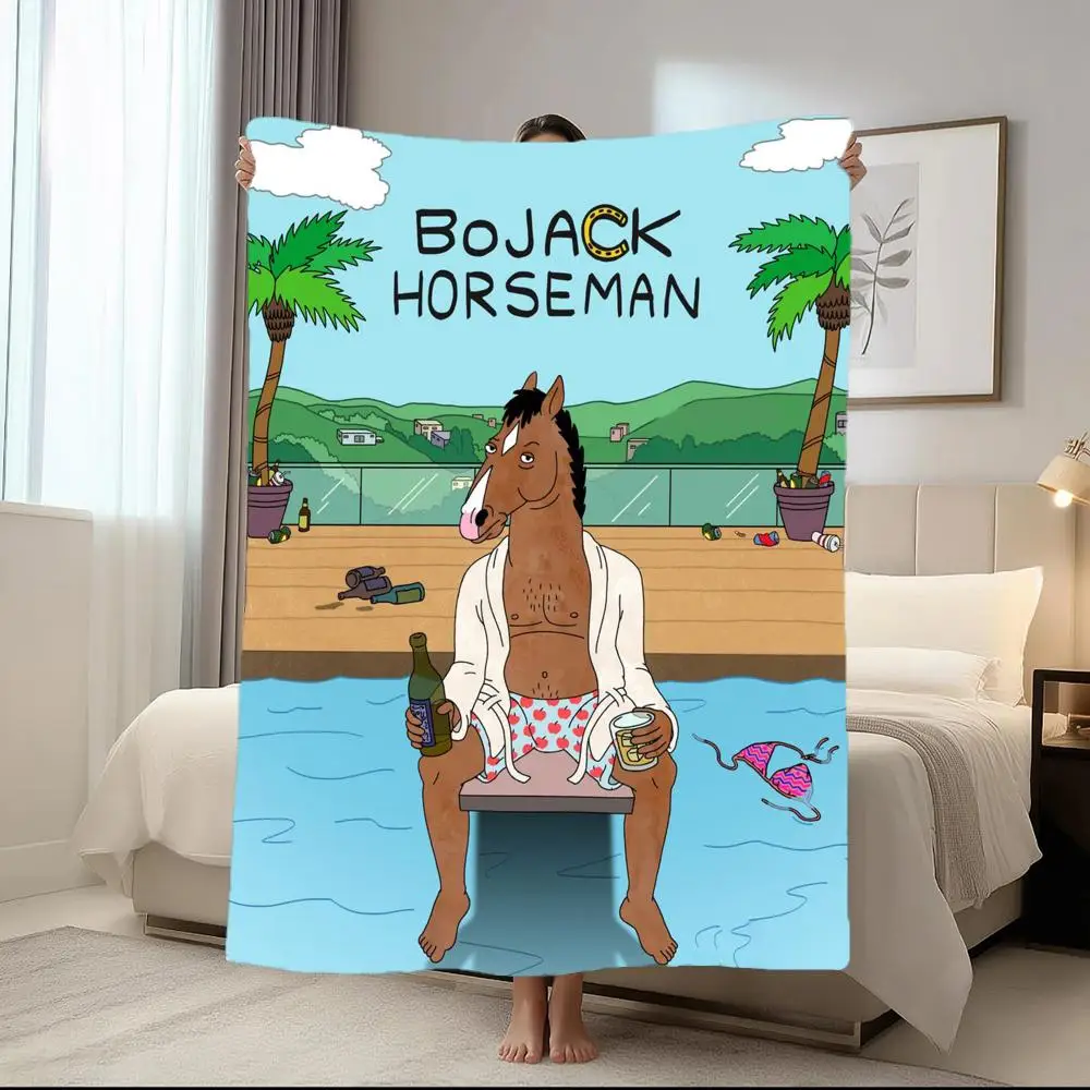 

Animation B-BoJack HorsemanS Throw Short Plush Throw Blanket Soft Skin-Friendly Multi-Scene Home Office