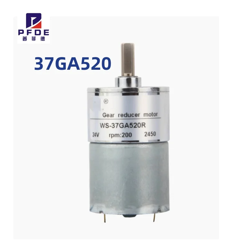 37GA520 Gear Motor High Torque Electric Micro Speed Reduction Geared Motor Centric Output Shaft 37mm Diameter Gearbox