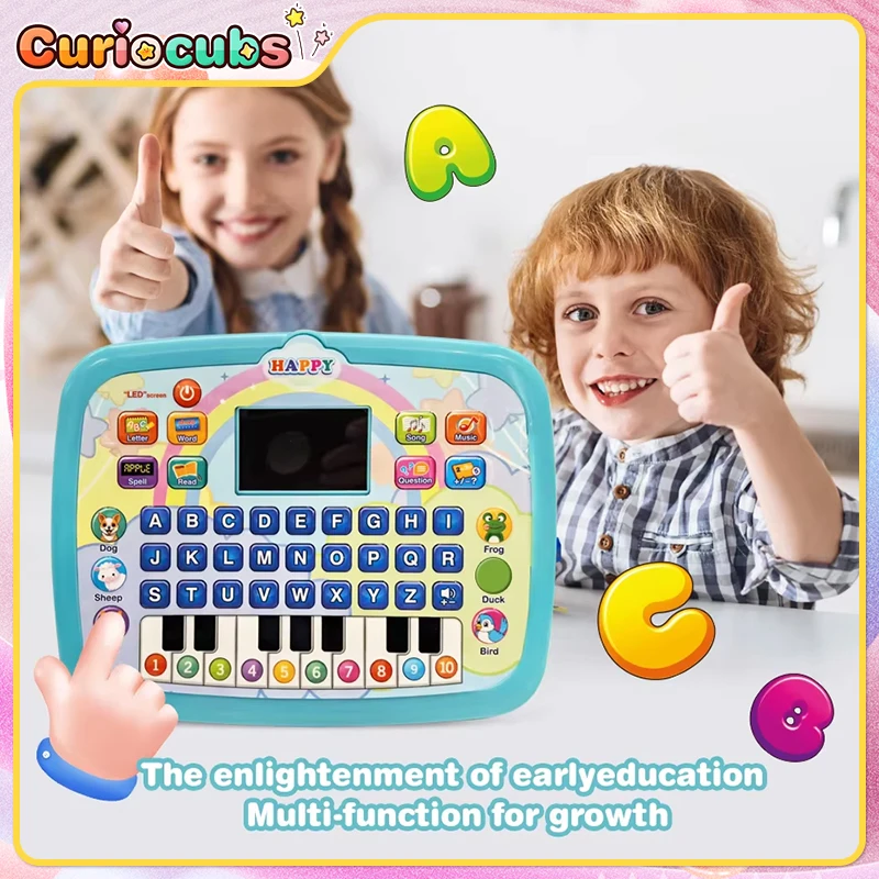 

English Learning Machine LED Screen Portable Study Machine with Music Electronic Keyboard Educational Interactive Toy Kid Gift