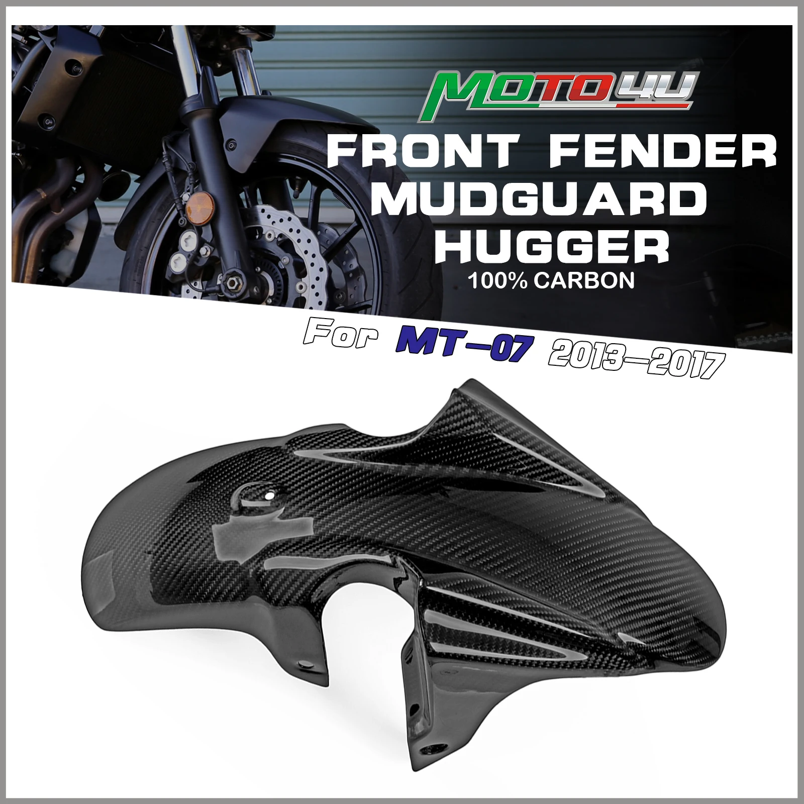 

Для YAMAHA MT-07 MT07 FZ07 2013 2014 2015 2016 2017 100% углеродное волокно переднее крыло брызговик Hugger крышка аксессуары для мотоциклов