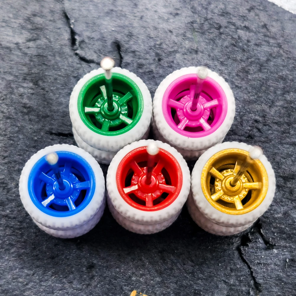 Kickcar-rodas de borracha de cinco mandíbulas, modelo 1:64, brinquedo do carro, 1/64 polegadas, conjunto de 4 peças