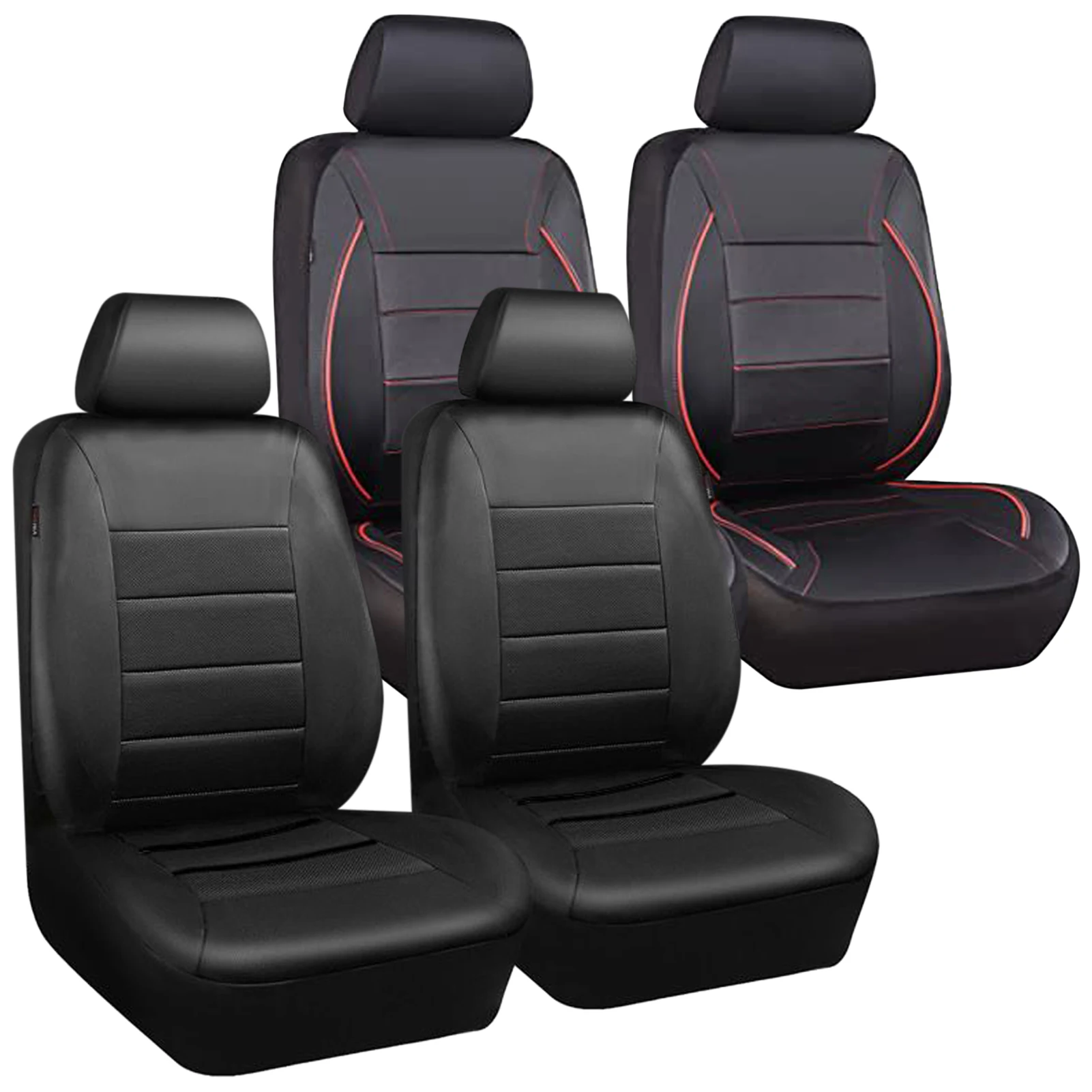 

Universal Car Seat Covers, 9PCS PU Leather Front and Rear Seat Protectors, Full Set Auto Seat Covers, Front Seats Airbag