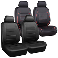 Universal Car Seat Covers, 9PCS PU Leather Front and Rear Seat Protectors, Full Set Auto Seat Covers, Front Seats Airbag