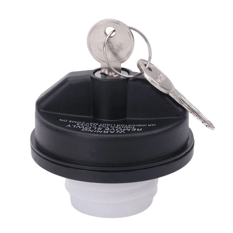 D5BE Key-Operated Locking Gas Cap with Engineering Plastic Construction, Included Sealing Rings, Hand-Tightened Fit, and Two
