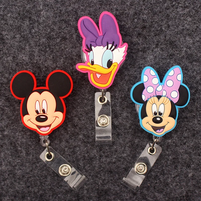 Couple Duck Mouse Style Badge Reel Nurse Workers Enfermera ID Holder Girl Boy Retractable Name Card Holder Accessory