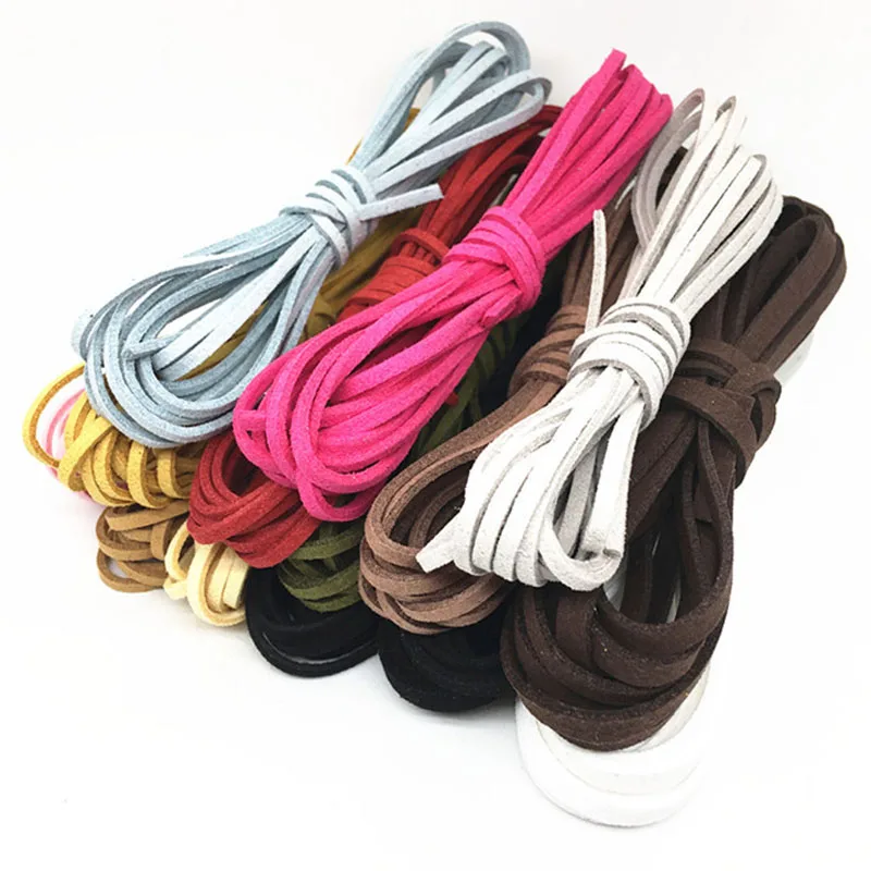 

StreBelle 5pcs/Lot 2.4m*1mm*3mm/Piece Cowhide Rope Material For Diy Bracelet Necklace Leather Rope Braided Craft Jewelry Making