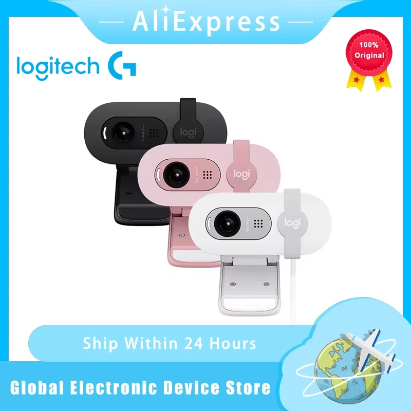 

Logitech Brio 90 HD 1080p webcam Brio90 with automatic light balancing, integrated privacy shutter, and built-in microphone