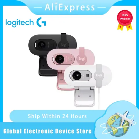 Logitech Brio 90 HD 1080p webcam Brio90 with automatic light balancing, integrated privacy shutter, and built-in microphone