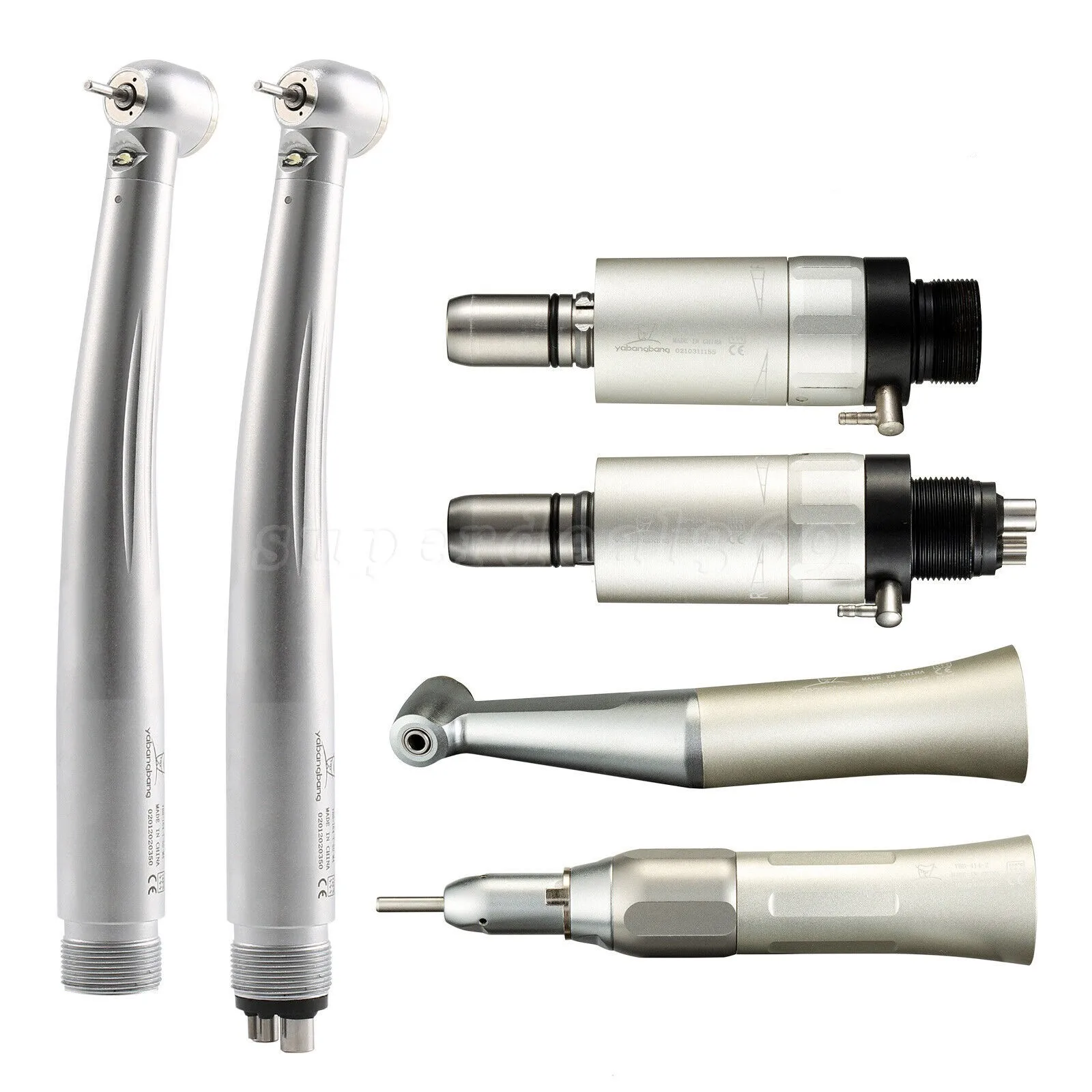 

Dental High Fiber Optic Led Light Low Speed Straight Contra Angle Handpiece Kit E-generator Air Motor Turbine 2/4 Hole Fit NSK