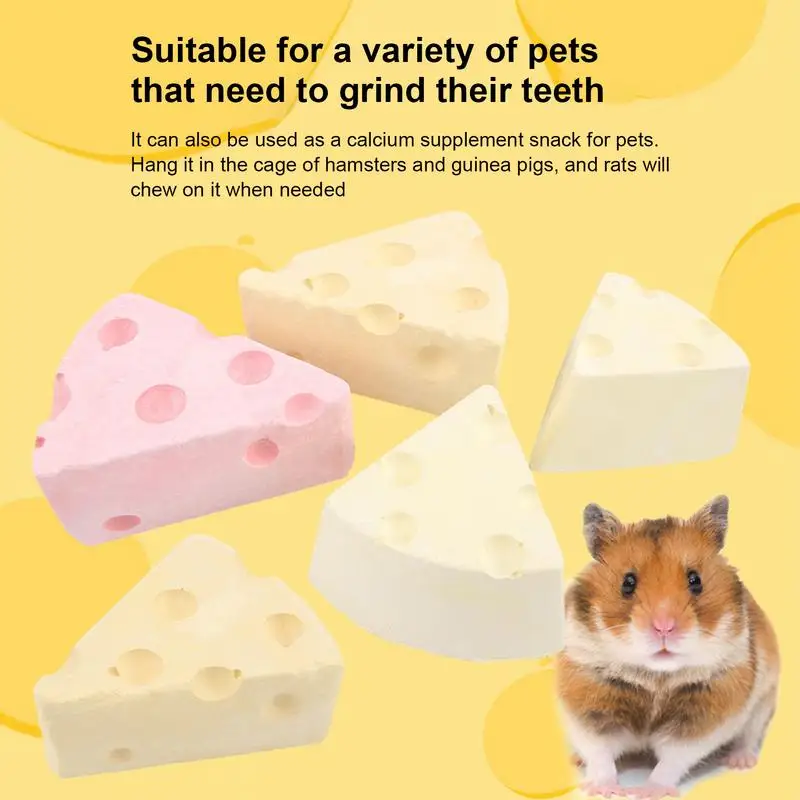 Calcium Grinding Stones For Hamsters Cheese Shape Calcium Stone Chew Toys Mineral Chew Toy Small Chewing Toys For Gerbil Small