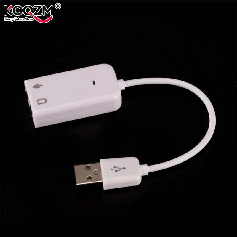 Laptop PC Mac With Cable 3D USB 2.0 Virtual 7.1 Channel External USB Audio Sound Card Adapter Sound Cards White