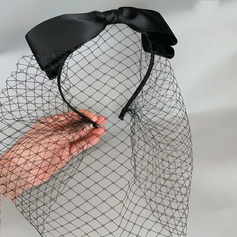 Headbands Wedding Party Dress Accessories Elegant Veil Hairband Mesh Face Cover Hollow Out Headdress Hair Styling Tools