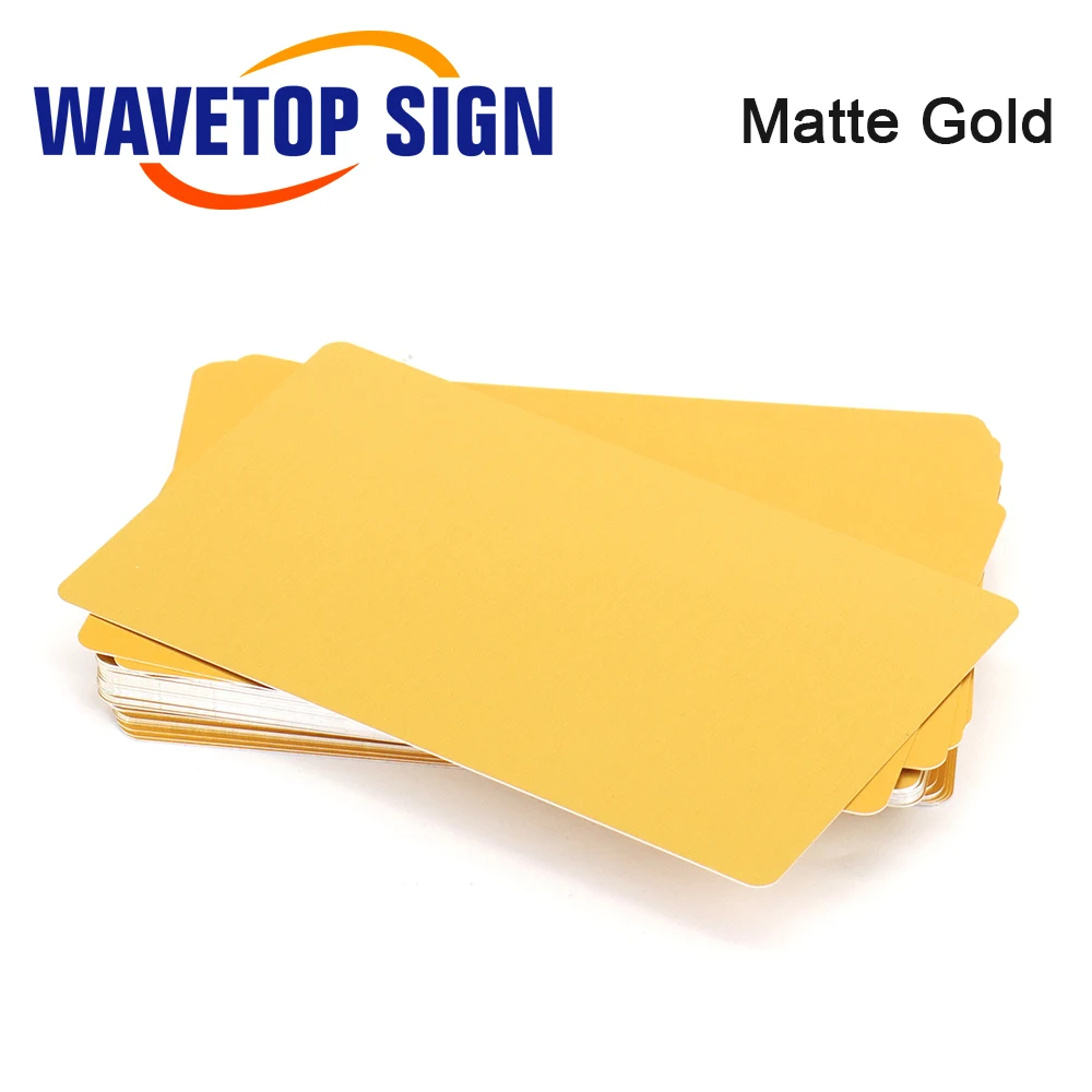 WaveTopSign 100 قطعة T 0.2 مللي متر بطاقات اسم الأعمال سبائك الألومنيوم متعدد الألوان الصفائح المعدنية اختبار المواد لآلة الوسم بالليزر