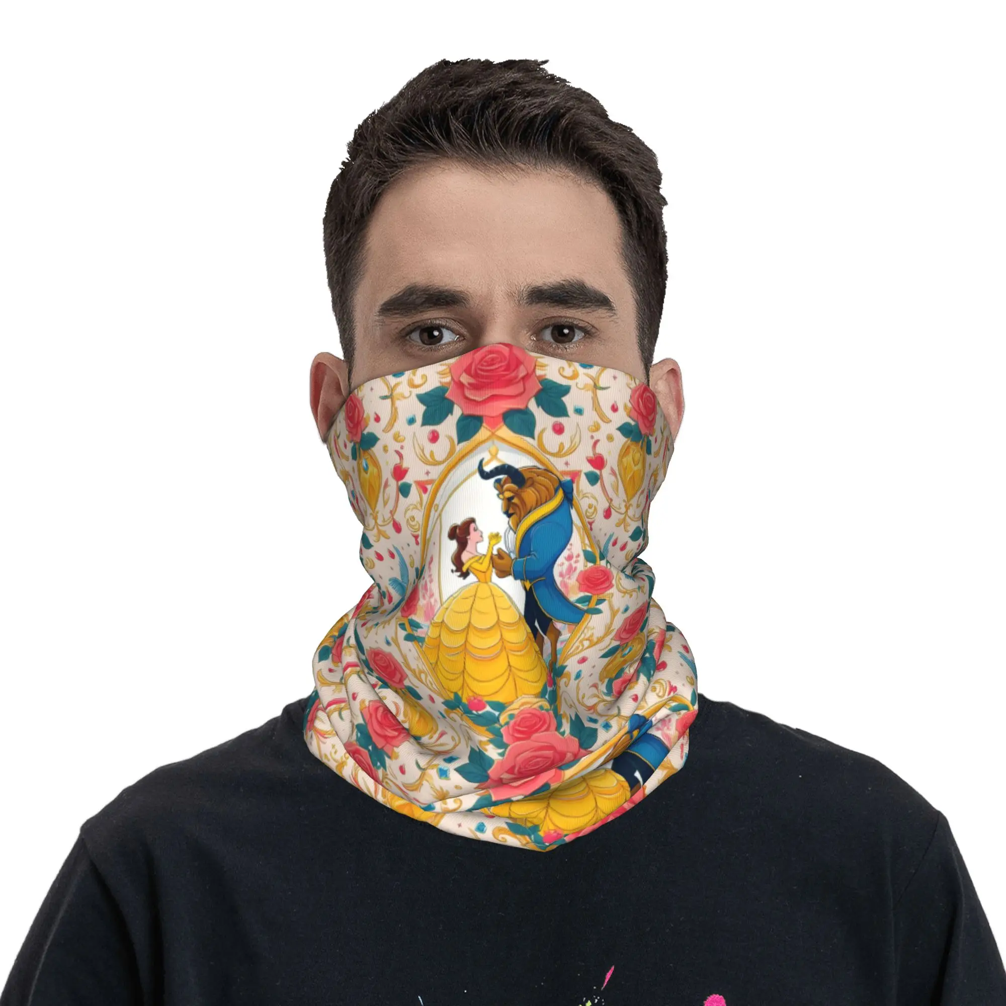 Custom B-Beauty and the B-Beast Neck Gaiter Men Women UV Face Shield Winter Movie  Bandana Scarf for Ski view 4