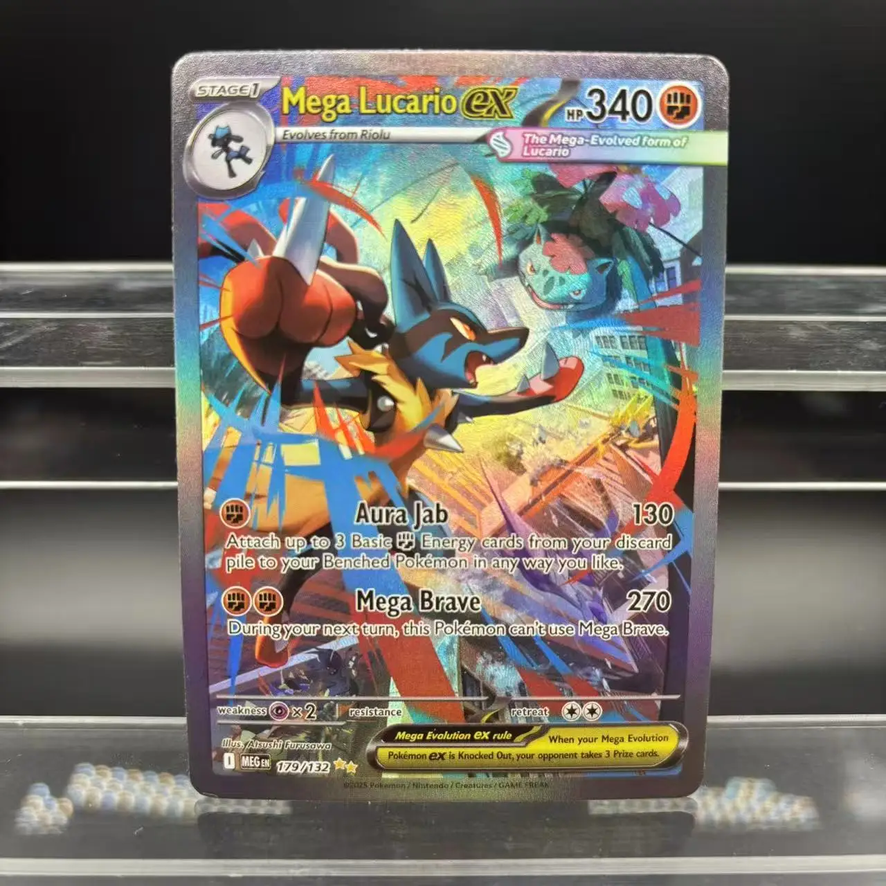 لتقوم بها بنفسك PTCG جمع بطاقات EN ميجا سيمفونيا ميجا شجاع Gardevoir Lucario بطاقة واحدة ذاتية الصنع لعبة كلاسيكية أنيمي بطاقة هدية لعبة