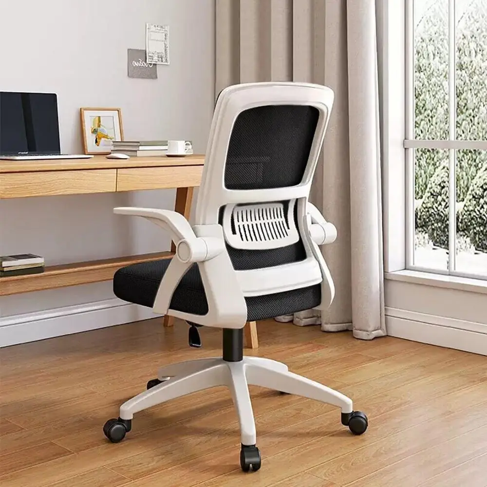

Chair, Ergonomic Desk Chair Breathable Mesh Chair Swivel Chair With Flip Arms And Lumbar Support Computer Chair For Home Offi