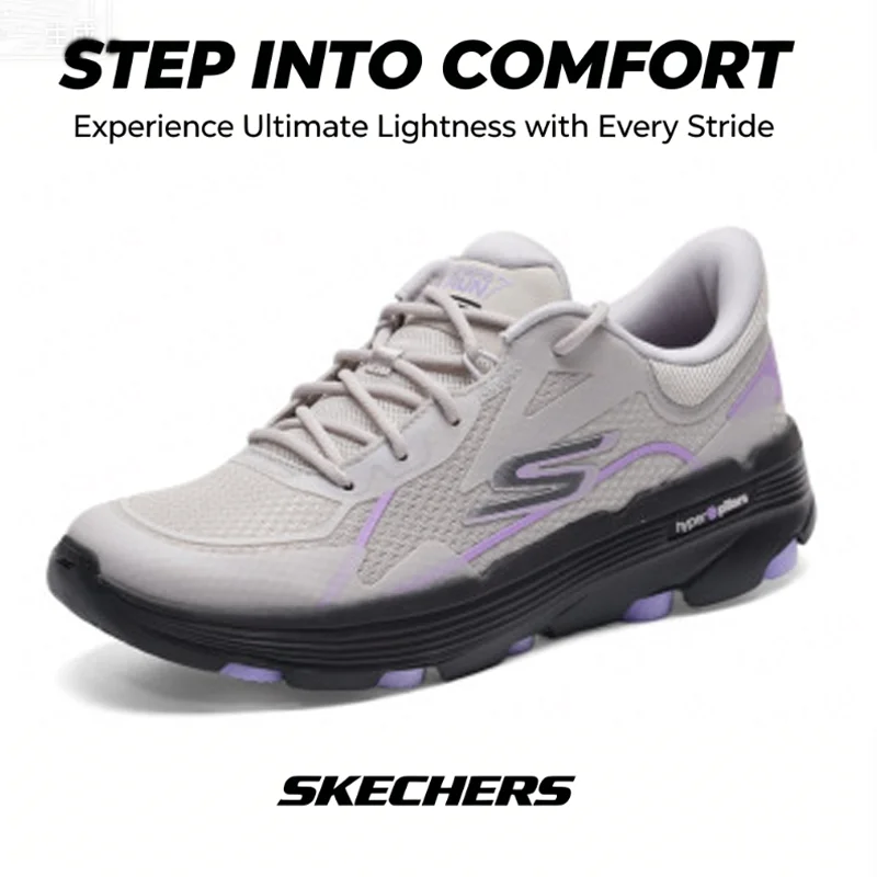 Skechers Women's New Casual Sports Sneakers, Lace-Up Comfortable Breathable Running Shoes 129336-LGBK