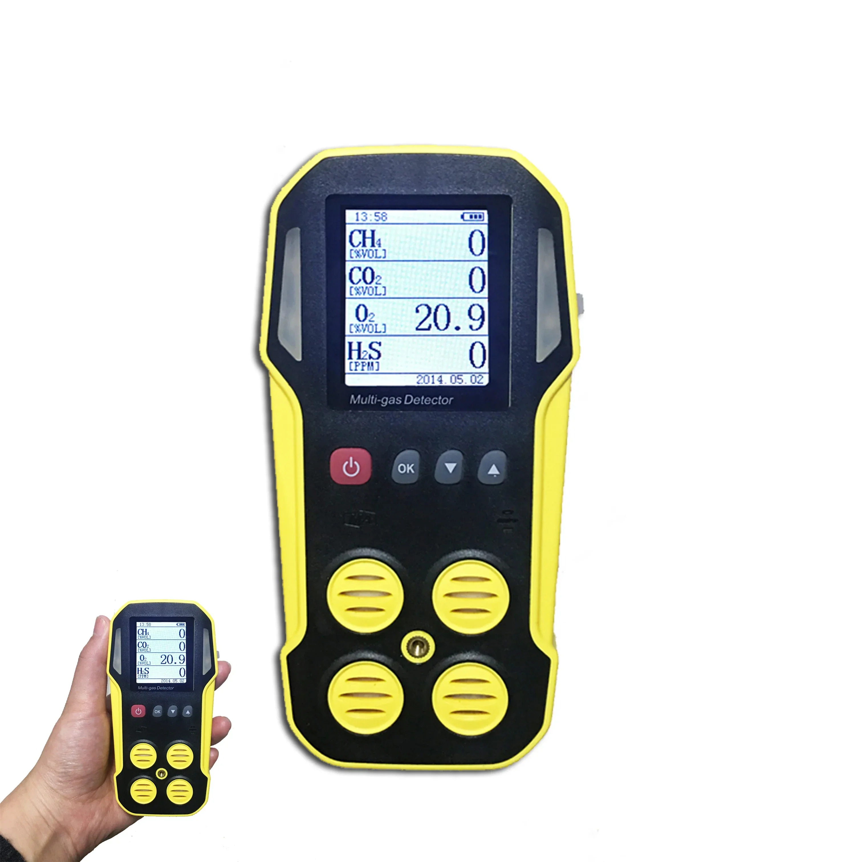 Septic tank biogas alarm CH4, CO2, H2S, O2 Biogas Detector Portable Multi Biogas Analyzer