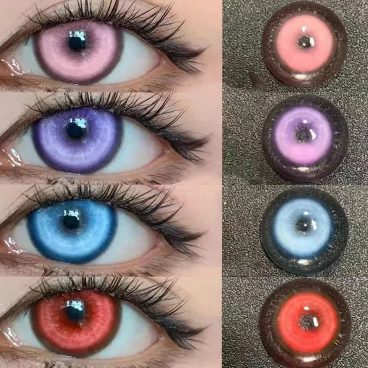 VISUASHOW Prescription Blue Colored Contact Lenses - Myopia Vision Corrective Lens  Breathable Soft Lens Fast Delivery In Stock