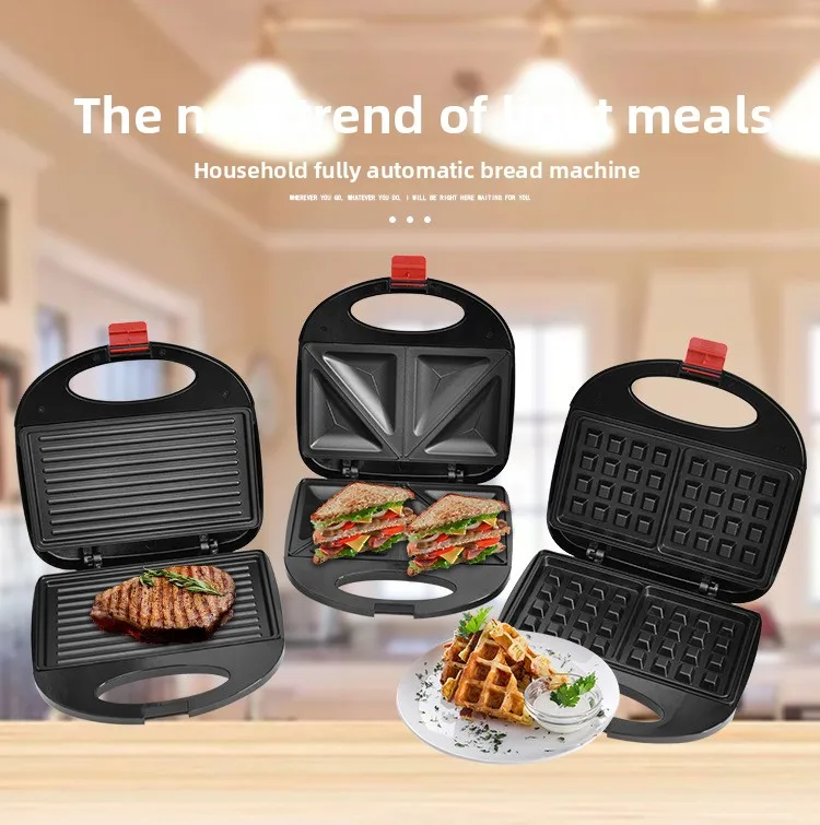 

Multi-Function Breakfast Maker – Waffle, Sandwich, Panini, Grill, Hot Dog & Toast Press Machine