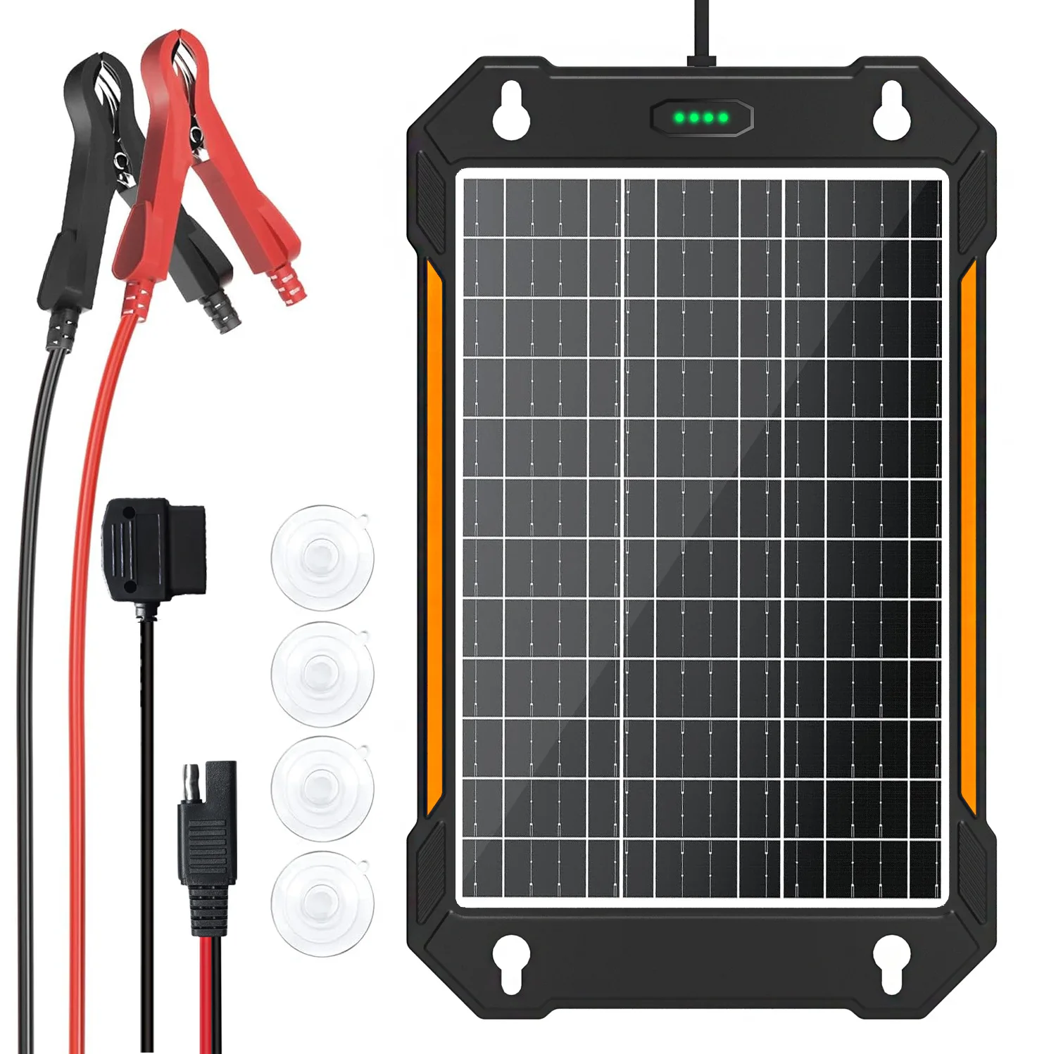 Solar Battery Trickle Charger Maintainer 12V Portable Waterproof Solar Panel Trickle Charging Kit for Car Automotive Boat RV