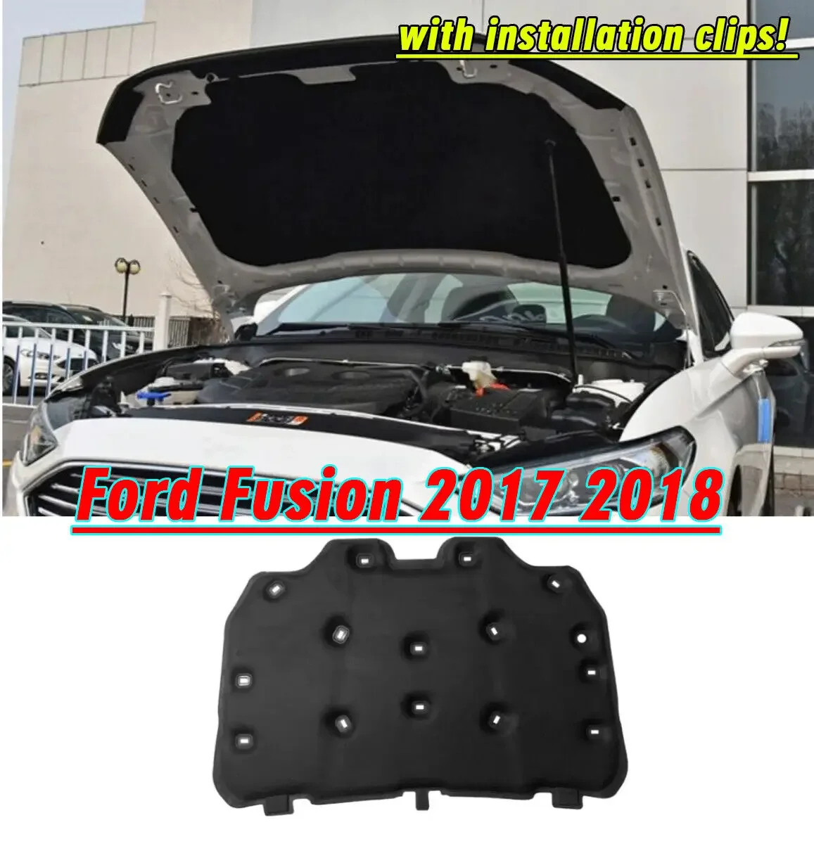 Front Engine Cover Hood Insulation Pad Heat Shield Mat For Ford Fusion 2017 2018