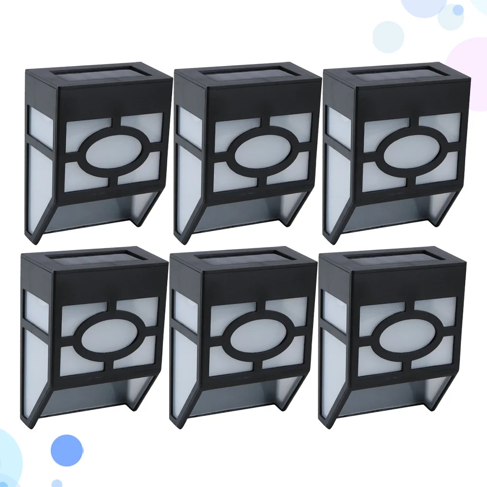 6pcs Solar Power Wall Lamp LED Outdoor Wall Lamp Retro Garden Night Light Yard Fence Lighting (Warm Light 2LED)