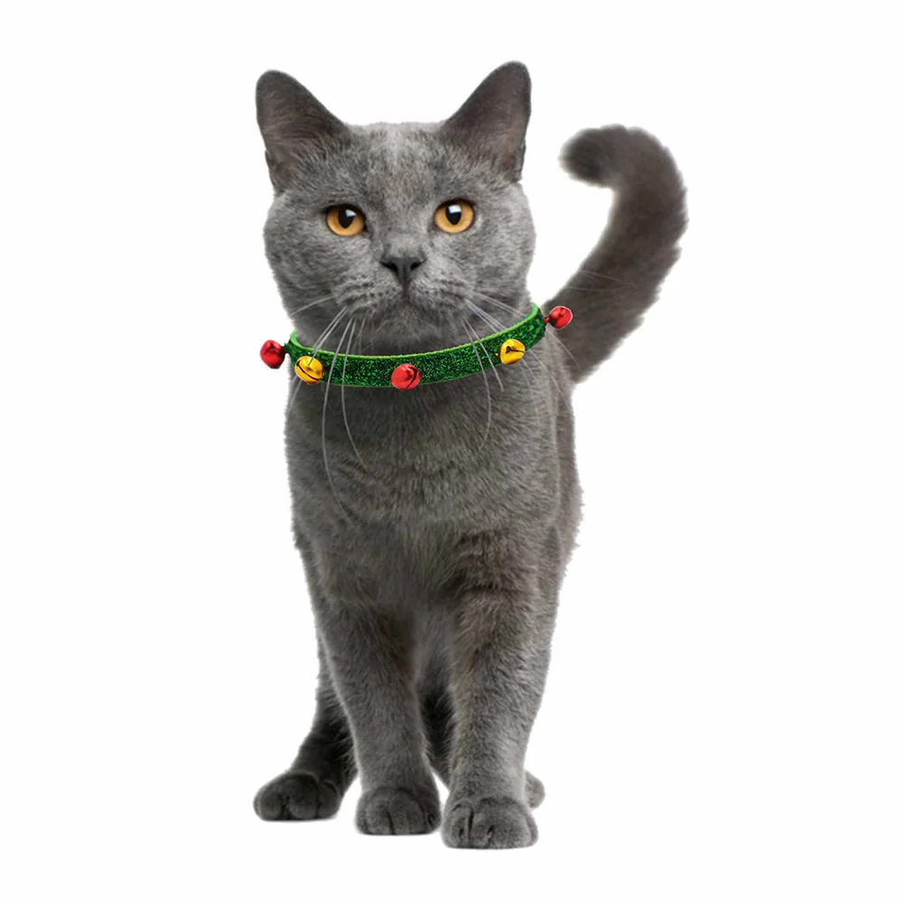 

Adjustable Pet Necklace Colorful Bells Collar Christmas Pet Supplies High-Quality Polyester Soft Texture Stylish Decor for Dogs