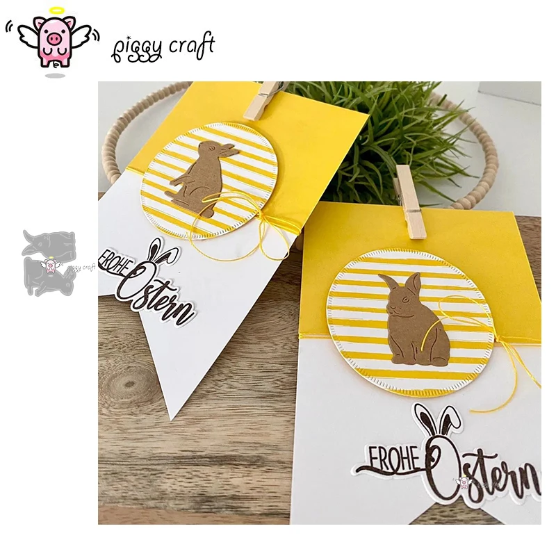 Piggy Craft Metall-Stanzformen, geschnittene Matrizenform, Osterhase, Sammelalbum, Papierhandwerk, Messerform, Klingenstanzer, Schablonen