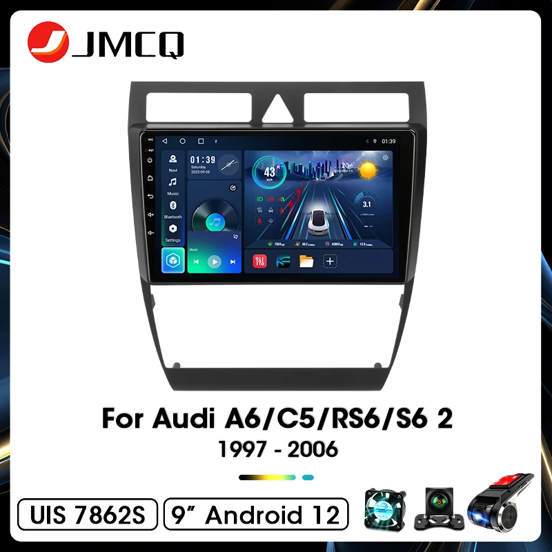 JMCQ For Audi A6 C5 1997 - 2004 S6 2 RS6 1 Car Radio Multimedia Video Player Carplay Navigation GPS Android 12 2 Din Head Unit