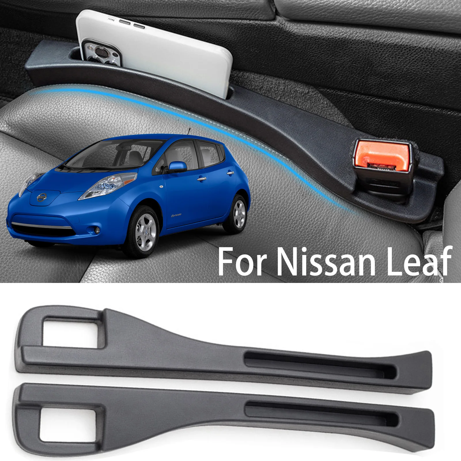 Car Seat Crevice Organizer Storage Seat Gap Filler For Nissan Leaf  ZE0 ZE1 e+ Nismo 2010-2024 Decoration Supplies Accessories