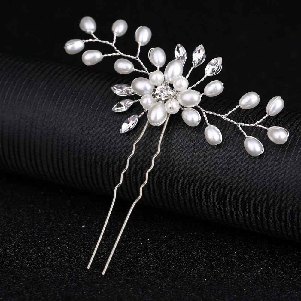 

3 Pcs Pearl Hair Comb Crystal Crystal Hair Pins Bead Rhinestone Hairpins Accessories for Bride Bridesmaid Wedding