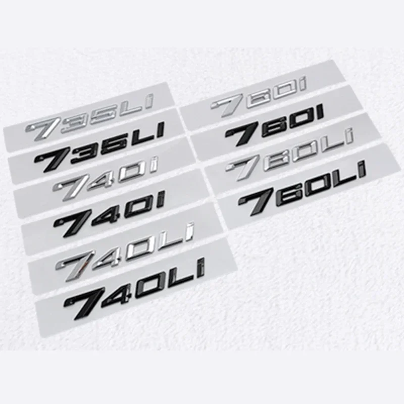ABS Car Rear Sticker Emblem Trunk Badge for BMW 735Li 740i 740Li 760i 760Li Decal Body Letter Modified Accessories