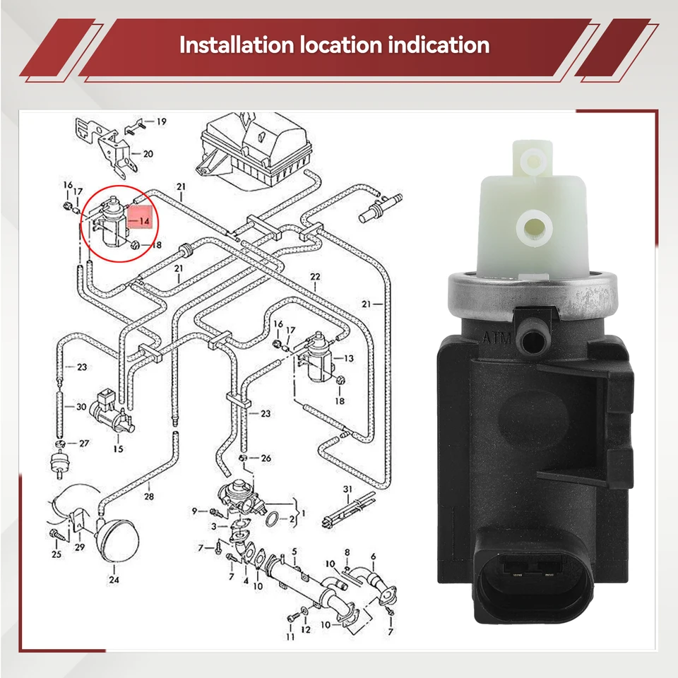 Électrovanne Turbo Control 701906283 Pour VW T4 Caravelle Transporter 2.5 N75 - Valve Suralimentation